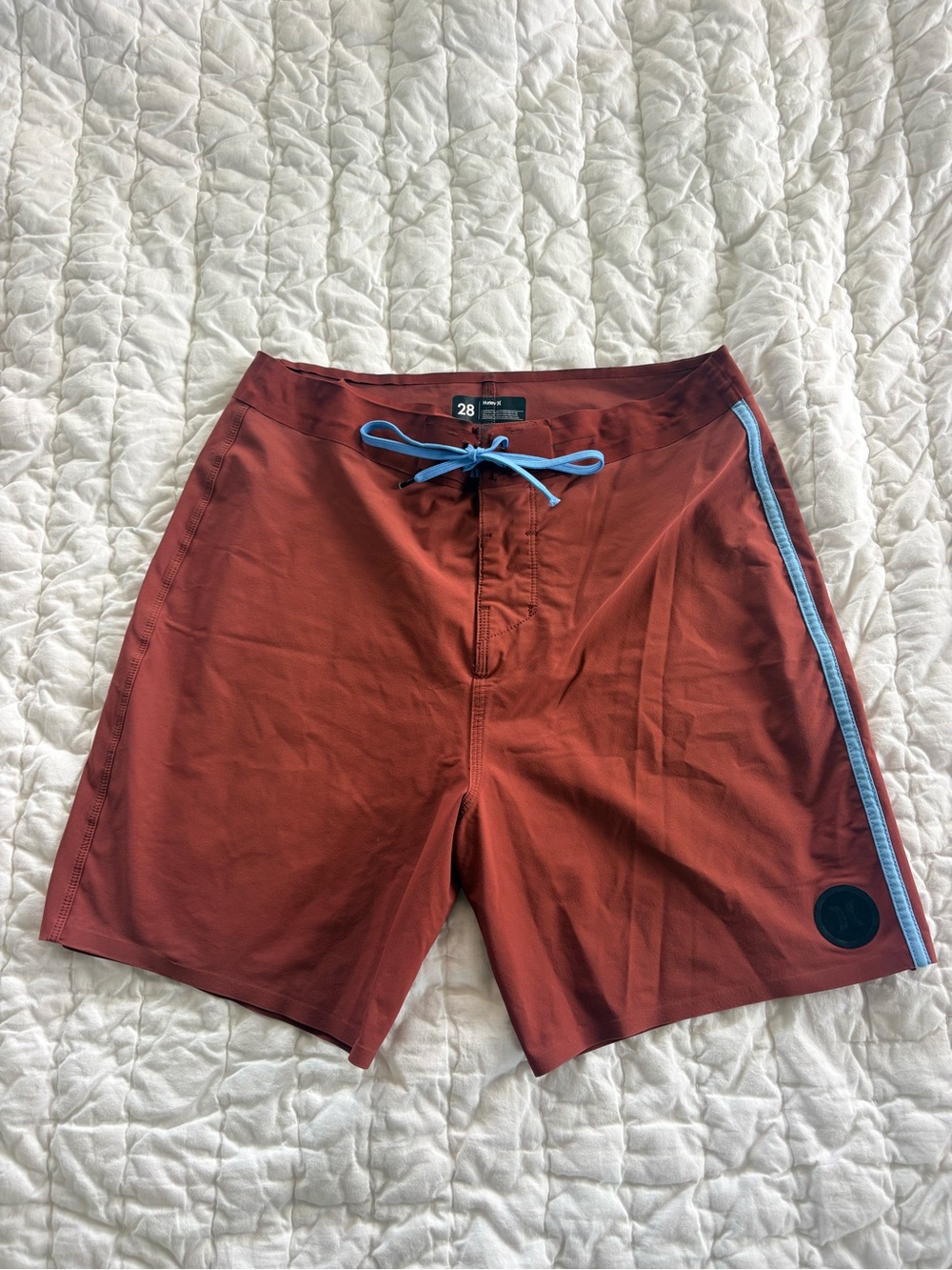 Hurley Men’s Phantom Board Shorts Rust with Light Blue Trim